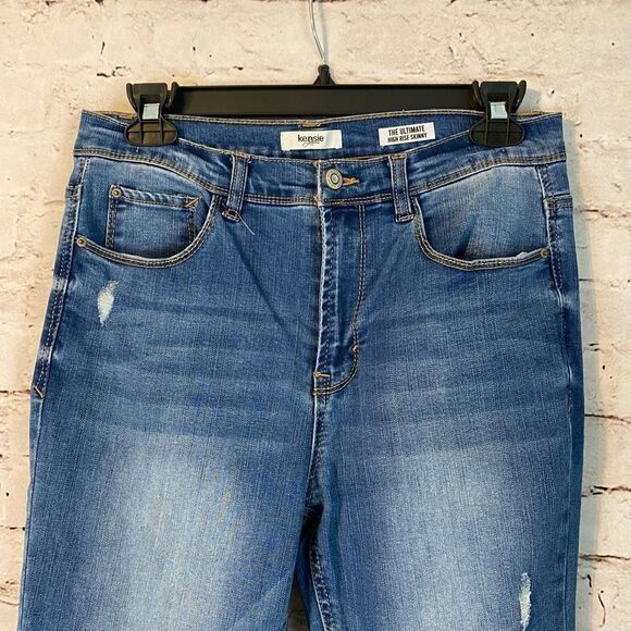 Kensie Women's Blue High Rise Skinny Lightly Distressed Jeans Size 8/29 - Picture 2 of 8